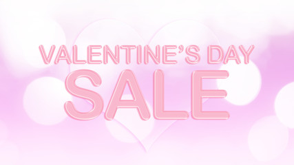VALENTINE DAY SALE jelly word on large white pink bokeh backgrou