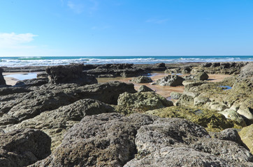 Fototapeta na wymiar Vila gale beach scene in Albufeira, Algarve, Portugal