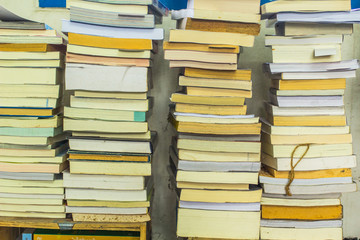 Old books stacked