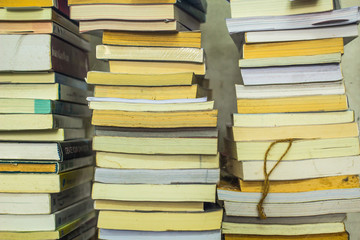 Old books stacked