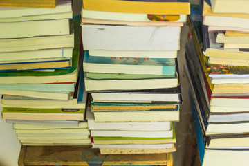 Old books stacked