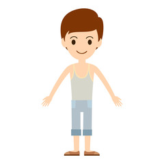 Beautiful vector cartoon fashion boy.