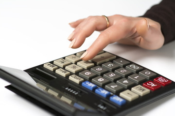 Calculator on white background