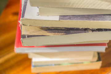 Old books stacked