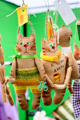 funny souvenir cats, stuffed toys