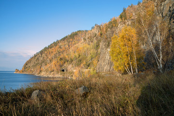 Obraz premium Autumn on Circum-Baikal Railway