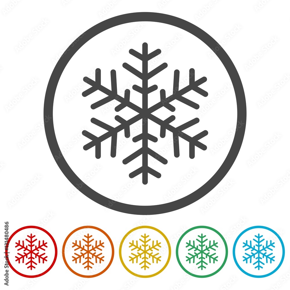 Poster snowflake icons set
