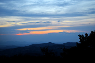 orange shadow on sunset