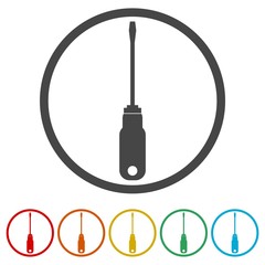 Screwdriver vector icons set 