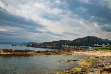 ​
Cityscape nightlife view of Taipei. Taiwan city skyline at twilight time,  The seaside mountain town scenery in Jiufen, with Taipei 101 Tower in Xinyi Commercial District 