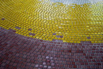 Colorful tiles on the floor of hall