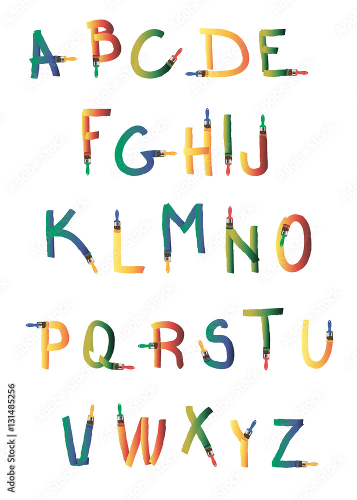 Poster letter font alphabet vector text design triangle