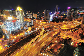City overpass at night