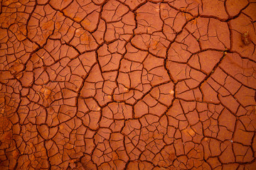 Pattern From Dry Cracked Soil In Sunlight