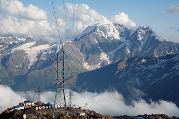 Hotel for alpinists at Elbrus mountain, Russia.