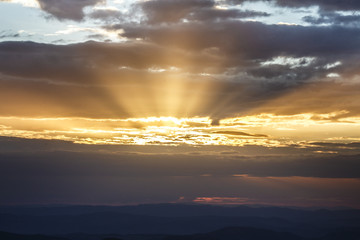 Sunset in the Montenegro mountains
