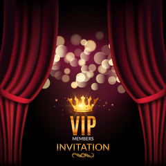 Vip invitation luxury poster design. Golden word VIP premium invitation