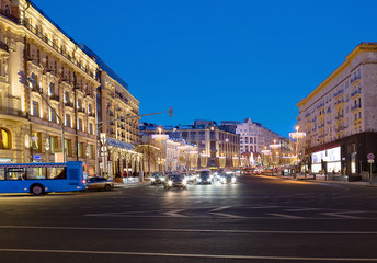 Fototapeta na wymiar Новый год на улицах Москвы.