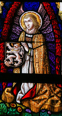 Stained Glass - Angel and the Lion of Flanders