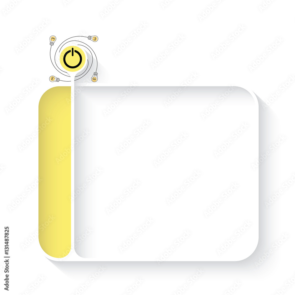 Poster white text box for your text and power button