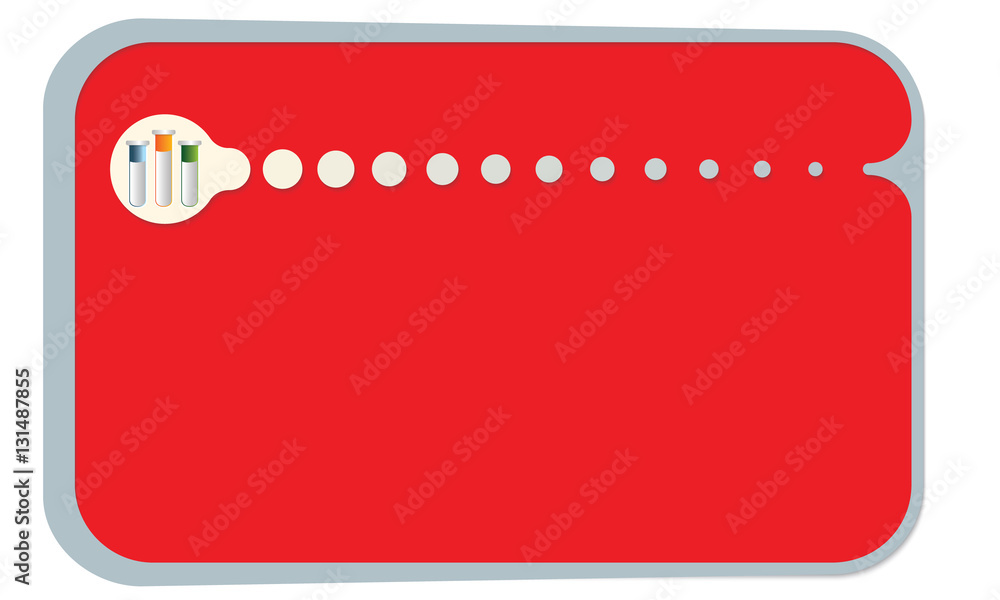 Poster vector text box for your text and test tubes