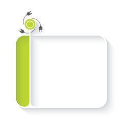 White text box for your text and power button