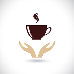 hands support coffee icon