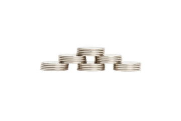 Chart of Coins on White Background