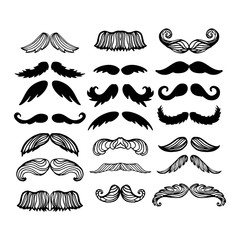 Vector mustache silhouette isolated