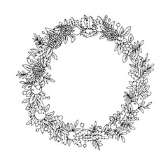 Wreath of autumn leaves.