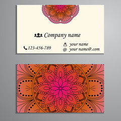 Invitation, business card or banner with text template. Round fl