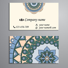 Invitation, business card or banner with text template. Round fl