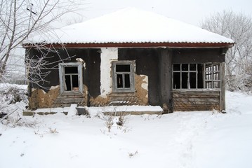 destroyed house in the village © st_fox