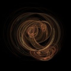 Smile)) Abstract fractal smoky illustration of Smile on a Black Background