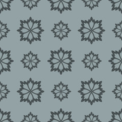 Seamless vintage grey wallpaper vector pattern.