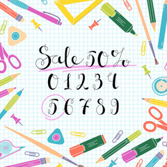 Discounts design for the sale of school stationery products