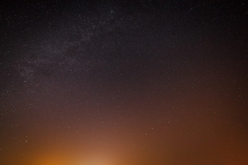 Obraz premium Night sky with the stars of the Milky Way before dawn.