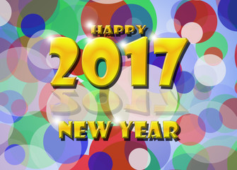 abstract colorful background Happy New Year 2017.
