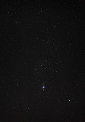 Night sky with stars and the central part of the constellation O