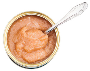 tin with caviar of alaska pollock with spoon