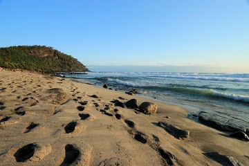 beach of GRANDE ANSE at sunset , reunion island , France, october 2016