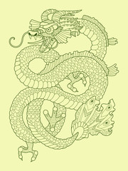 Dragon color drawing vector illustration