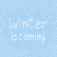 light blue vector snow background with lettering