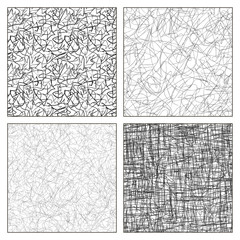 Fototapeta na wymiar Seamless vector set of scribble patterns.
