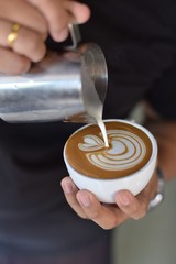 coffee latte art  in coffee shop
