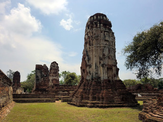Fototapeta na wymiar Ancient Buddhist temple ruins Wat Chai Wattanaram at Ayuthaya, Thailand