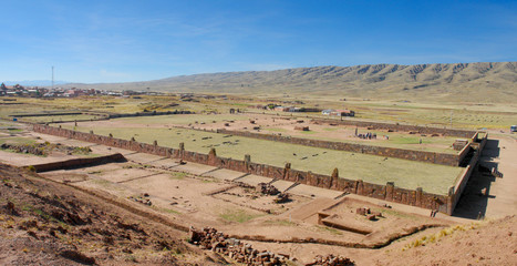 Tiwanaku, Tiahuanaco or Tiahuanacu -  Pre-Columbian archaeological site in western Bolivia.
