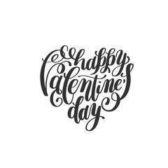 happy valentines day handwritten lettering holiday design on hea