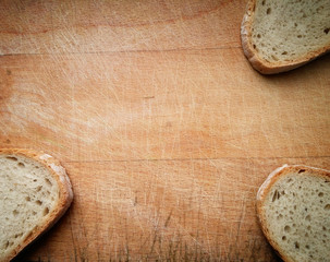 bread on wooden table background