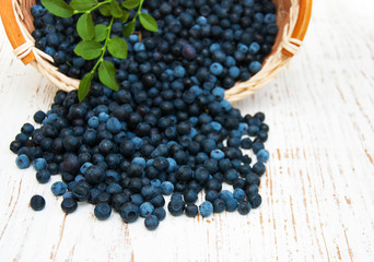 Basket with Blueberries